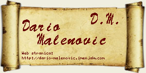 Dario Malenović vizit kartica
